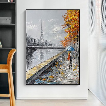 Scène de rue de Paris 01 texture de paysage urbain urbain Peinture à l'huile